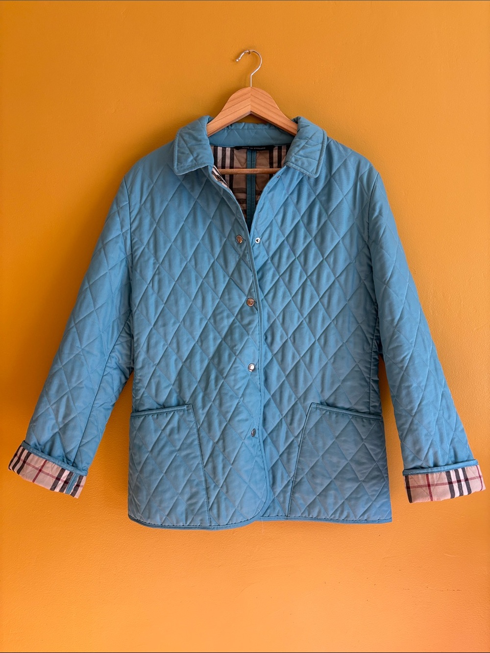 Blue Quilted Burberry Jacket